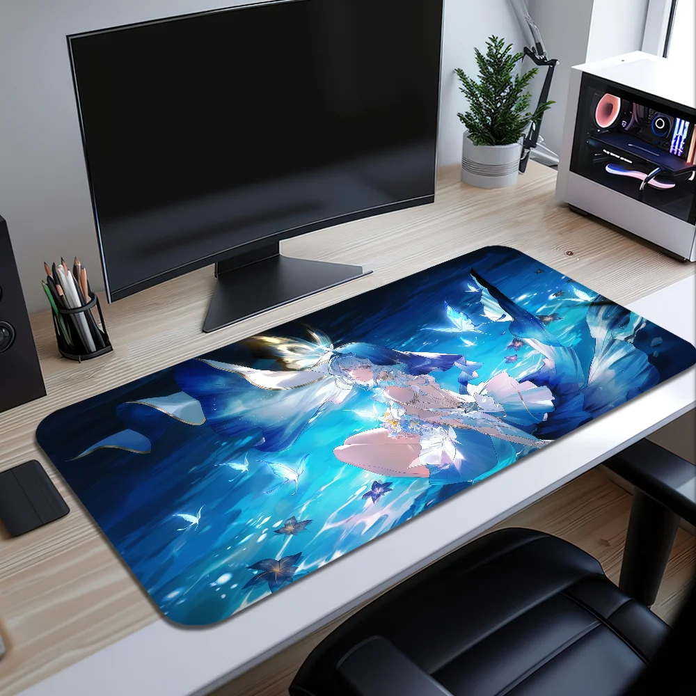 Game Wuthering W-waves Shorekeeper Mouse Pad Large Desk Mat Keyboard Ergonomic Office Rubber PC Non-slip Anti-fray Home Custom B