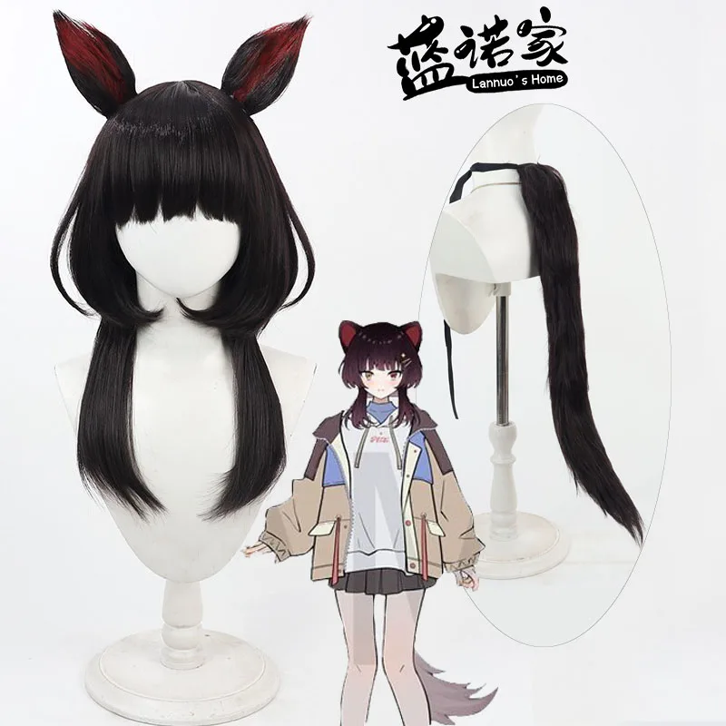 Hololive NIJISANJI Virtual  Inui Toko Cos Cosplay Wig Halloween Carnival Party Props Synthetic Hair Heat Resistant Fiber+Wig Cap