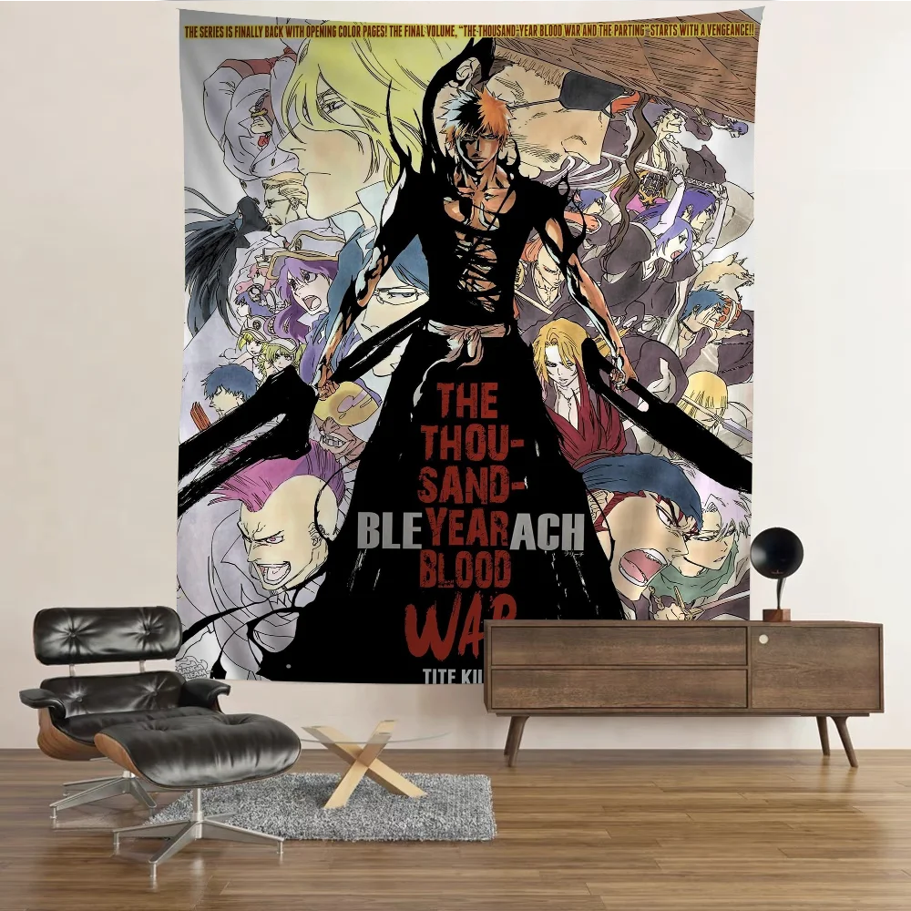 

Anime Figure Bleach Printed Large Wall Tapestry Indian Buddha Wall Decoration Witchcraft Bohemian Hippie Wall Art Decor