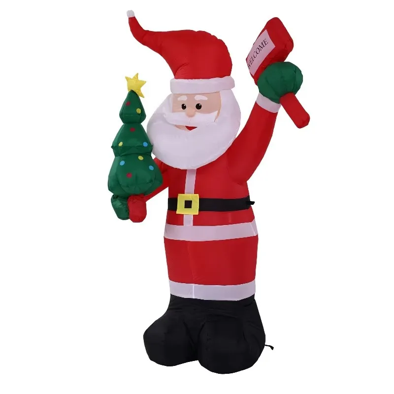 1.8M Christmas LED lighting inflatable decorations, snowman and Santa Claus, suitable for courtyard lawn garden holiday party