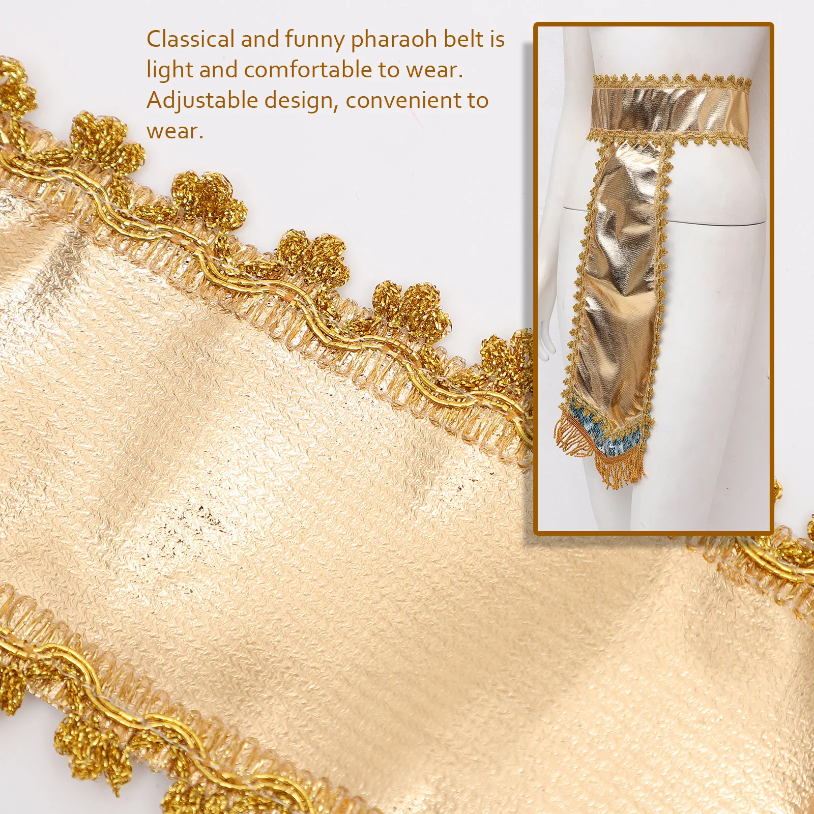 1pc Egyptische Riem Verstelbare Farao Taille Doek Voor Halloween Cosplay Party Rollenspel Herbruikbare Kostuum Accessoire Decoratief