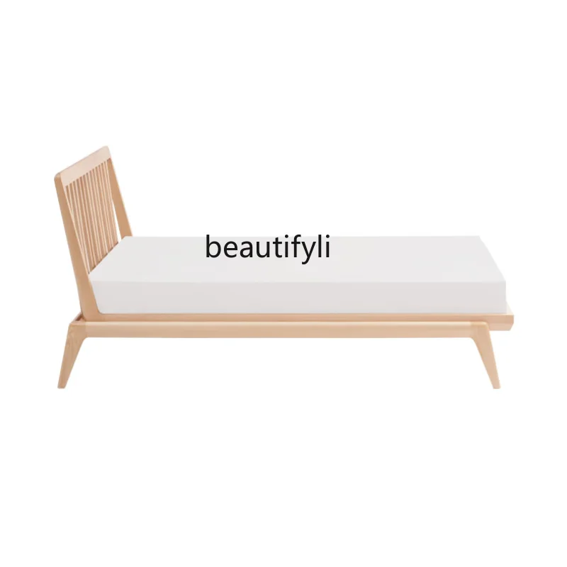 

High Back Bed Nordic Modern Minimalist Single Double Bed Backrest Solid Wood Bed 1.8 M Home Decor Bedroom Furniture