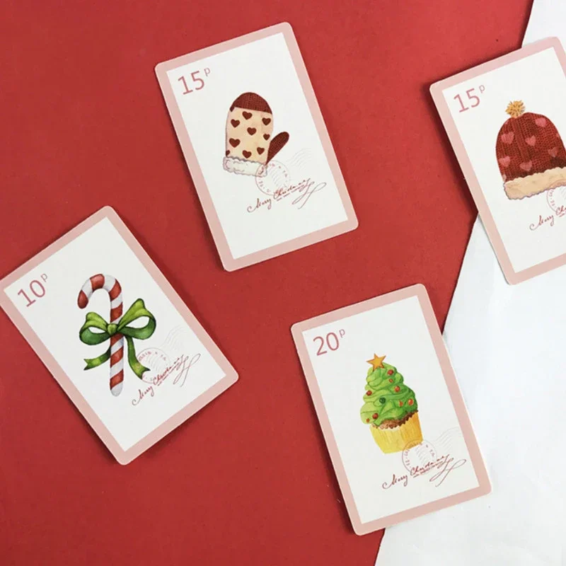 5.2*8cm 54pcs Mini Card Merry Christmas stamp design cards Lucky Love valentine Christmas Party card party invitation