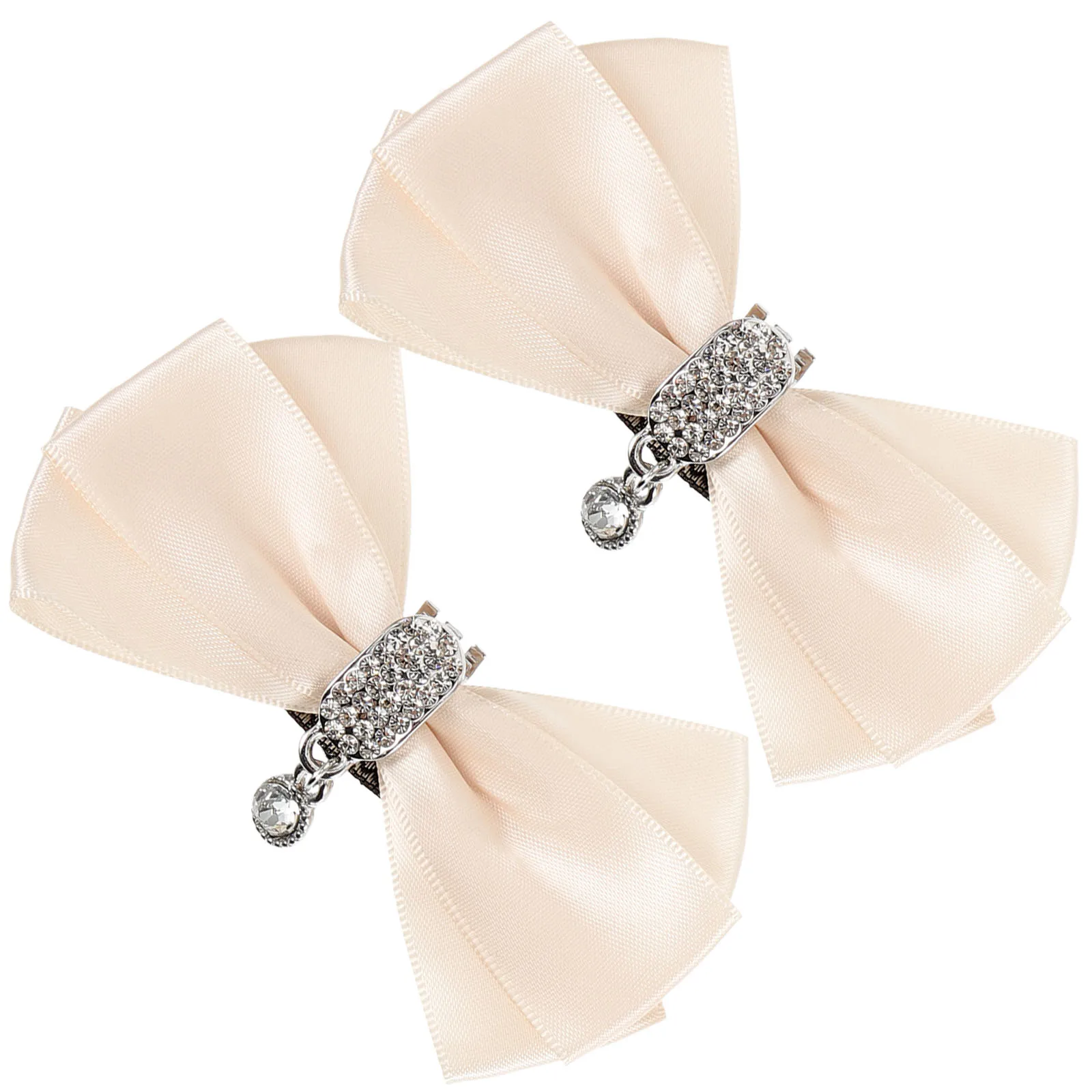 

Decorative Shoe Rhinestone Bowknot Reusable Wedding Heels Accessories Beige For High Heel Shoe Clip Shoes H bags