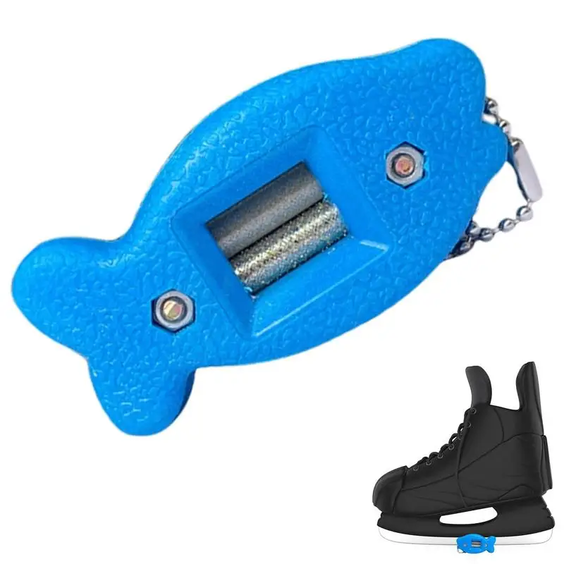 Hockey Skate Sharpener Fish Style Ice Skating Edge Blade Sharpener Diamond Hand Held Pattern Blade Skate Sharpening Tool With Ke