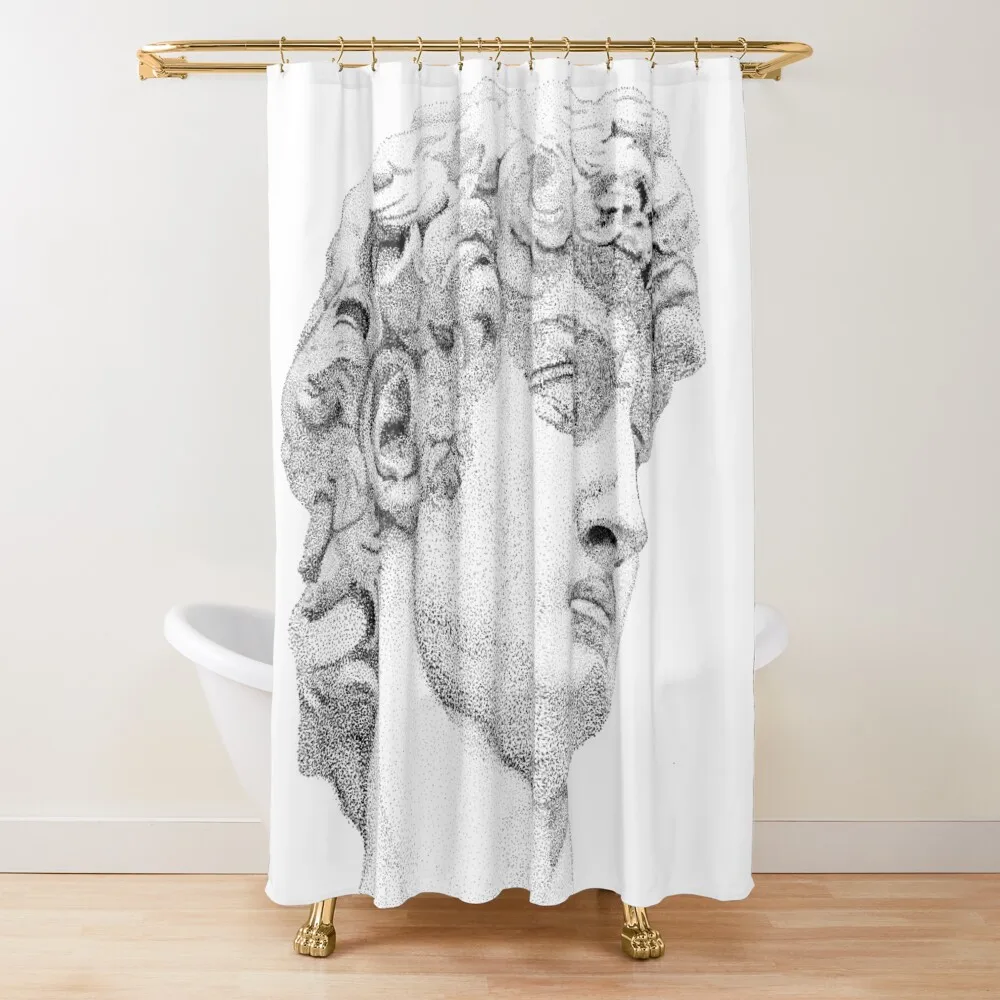 

Face of Michelangelo's David sculpture Shower Curtain Bathroom Showers Shower Bath Bathroom Box Window Curtain