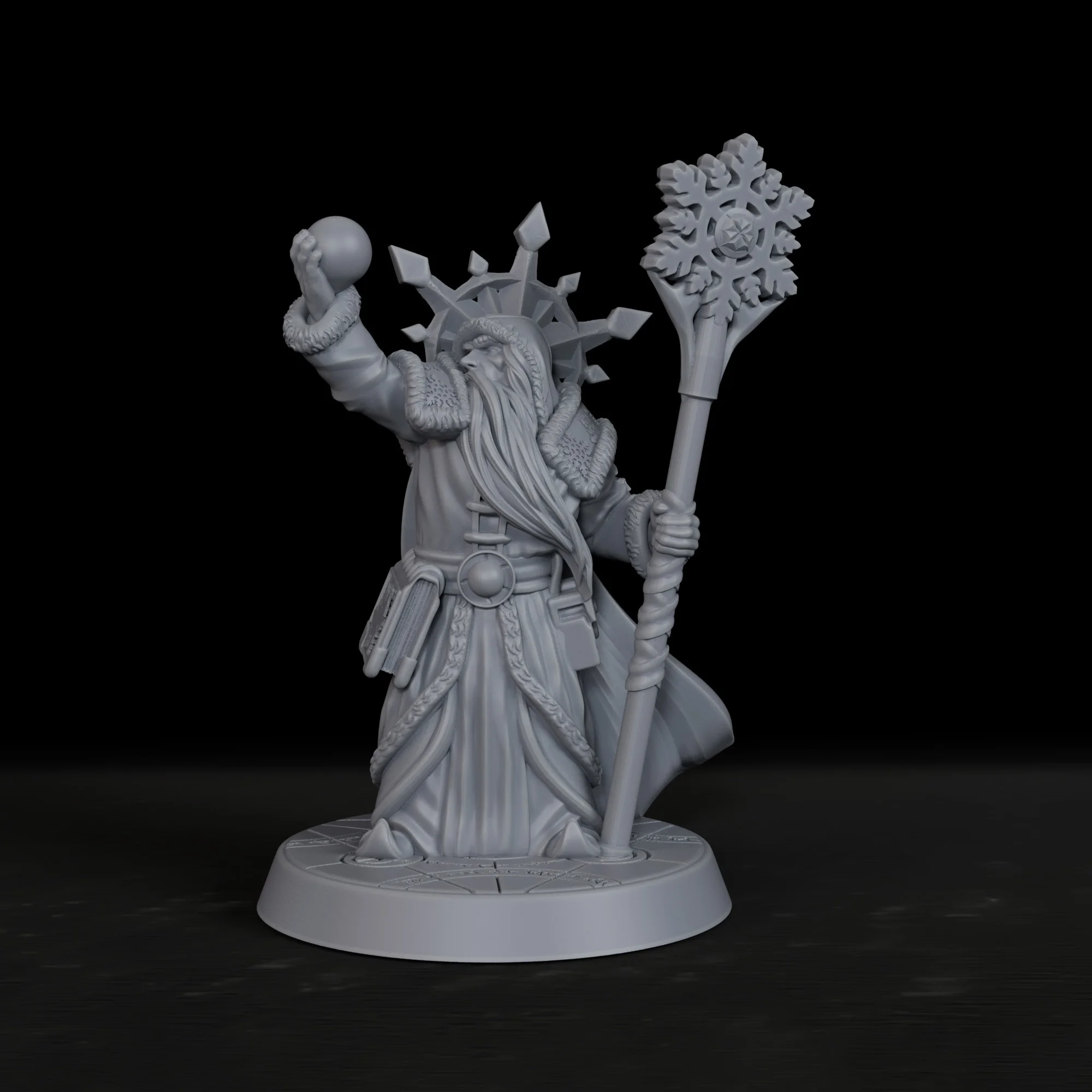 

Ice Mage Wizard Miniature - Tabletop RPG Frost Sorcerer Figure, Ideal for Frozen Fantasy Terrain Scenarios, Durable Mini
