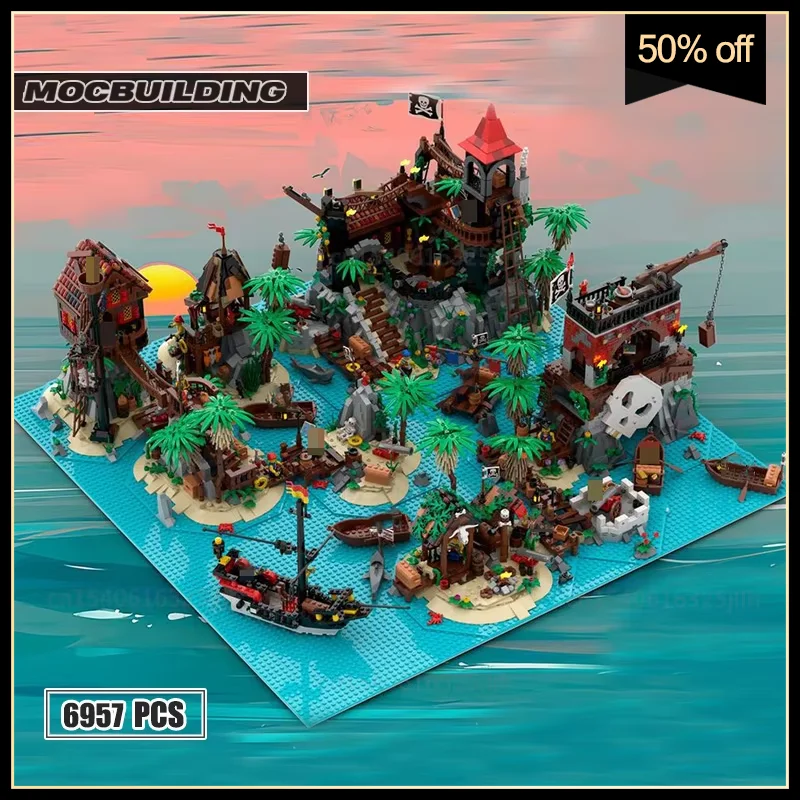 مجموعات حزمة جزر الفيلم MOC اللبنات القلعة نموذج التكنولوجيا الطوب لتقوم بها بنفسك تجميع جمع العمارة اللعب هدية عيد الميلاد