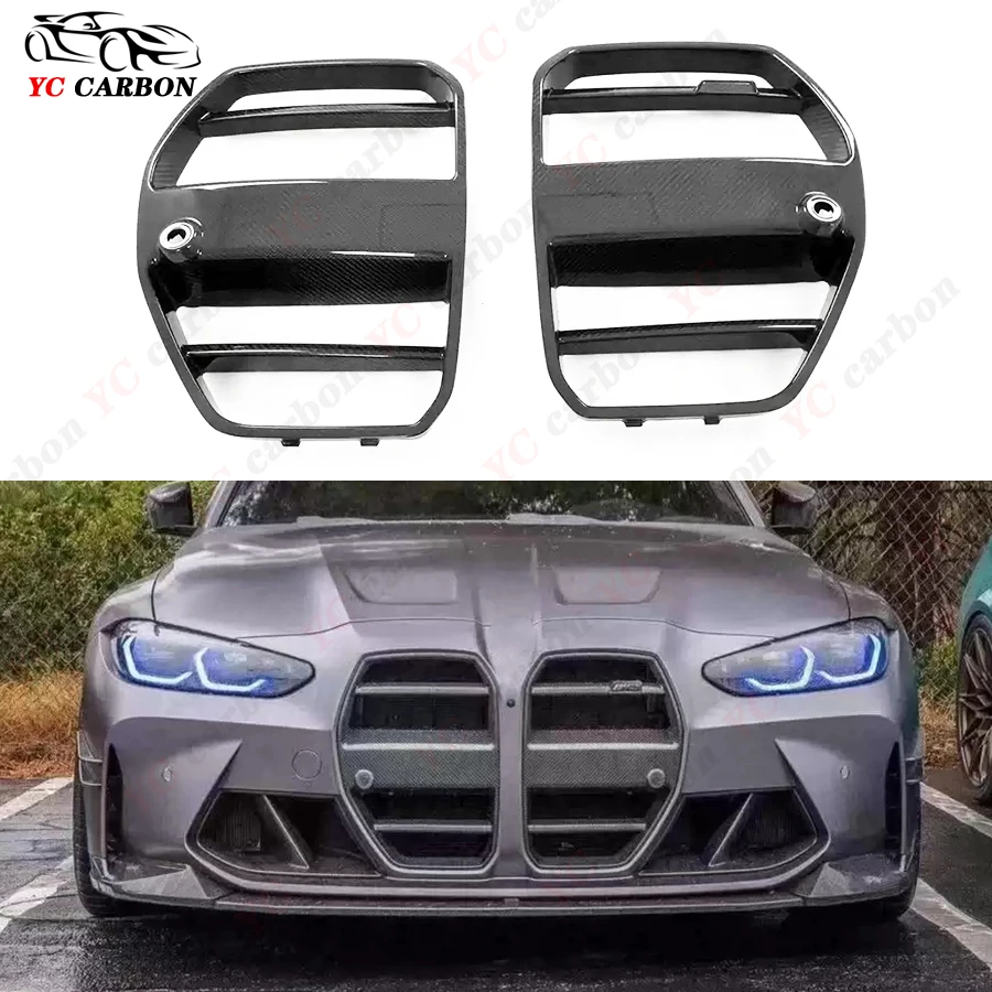 For BMW M3 M4 G80 G82 G83 grille ST Style High quality Carbon Fiber Car Front Bumper Air Intake Grills Bumper Air Intake Grill