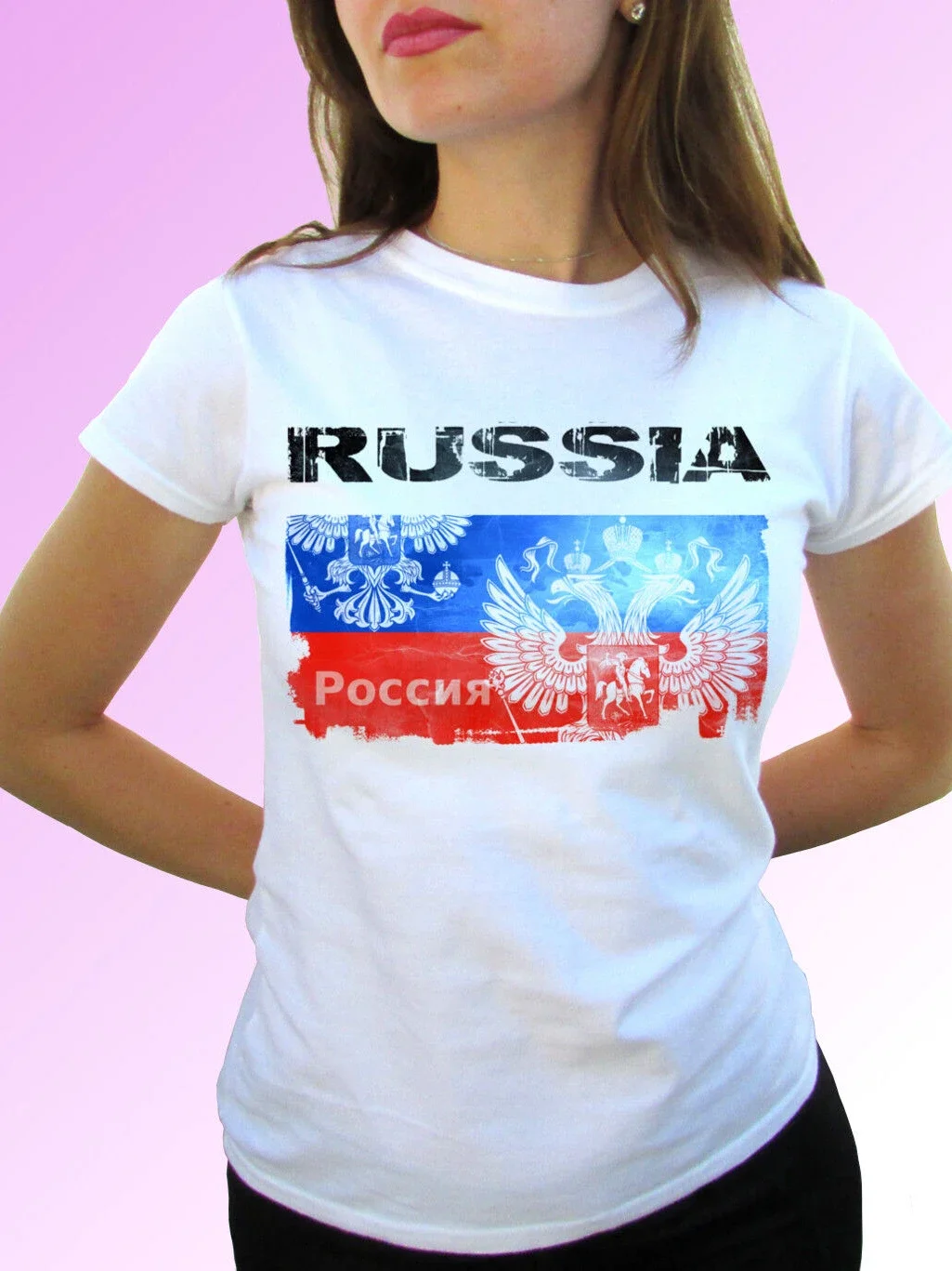Russia Double-headed Eagle Flag  T Shirt. Short Sleeve 100% Cotton Casual T-shirts Loose Top Size S-3XL