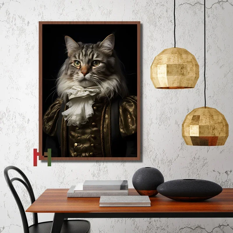 Aristocrat Animals Animal Portrait Poster Canvas Printing Vintage Animal Wall Art Decor Castle Revival Aristocrat Wall Art Decor