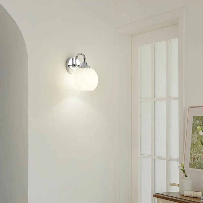 Imagem -04 - Lâmpada de Parede Acrílica Led para Corredor Sconce Light Simples e Moderno Corpo de Metal Cor Cromada Decoração do Quarto Brilho Estilo Suave