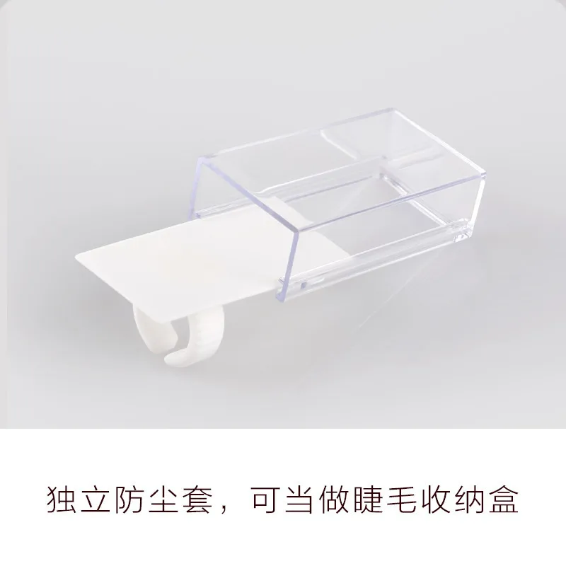 Ferramenta de extensão de cílios, mesa de extensão de cílios de dedo com capa, à prova de poeira, mesa de coleta de cabelo, anel de extensão de cílios