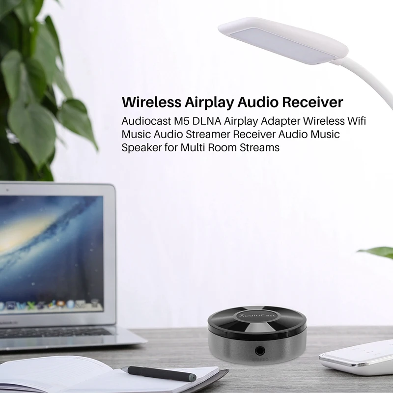 محول بث Audiocast M5 DLNA ، واي فاي لاسلكي ، مشغل صوت موسيقي ، جهاز استقبال ، مكبر صوت لتيارات الغرف المتعددة