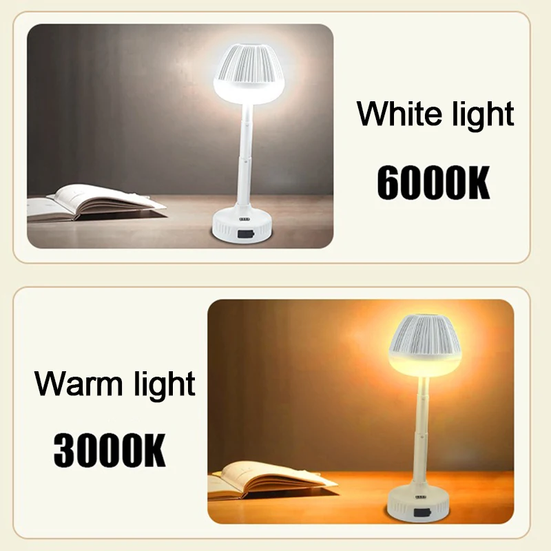 Rechargeable Table Lamp With Adjustable Height Portable Wireless Touch Desktop Night Light For Bedroom Desk Study Reading Lamp