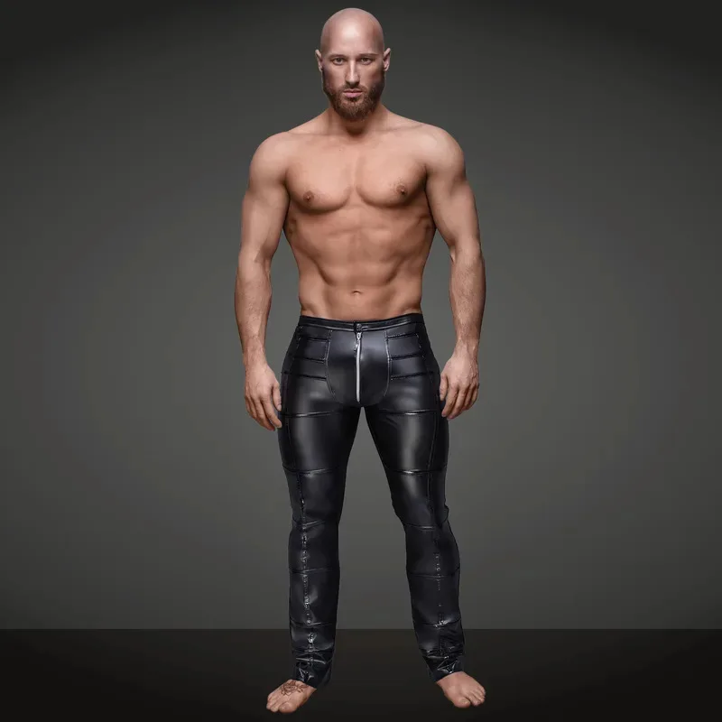 مثير الذكور اللاتكس PVC Wetlook السراويل ملهى ليلي المثيرة حزب بو فو الجلود الرجال كلوبوير الوثن الغريبة تأثيري حلي ir ؛ l5