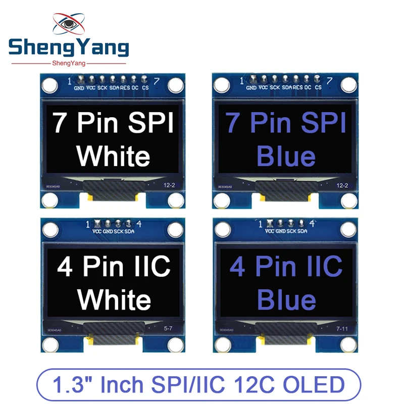 

1.3" OLED Module 1.3 inch Display Module White/Blue 128X64SPI/IIC I2C Communicate Color 1.3 Inch OLED LCD LED Display Module