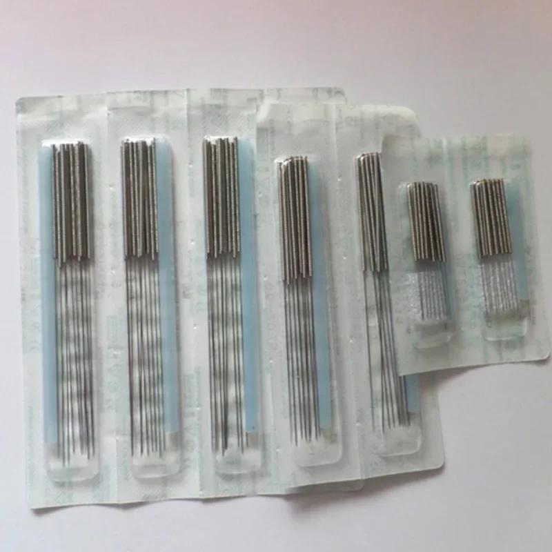 New 500pcs Disposable Sterile Acupuncture Needle with Tube Flat Handle Beauty Body Acupoint Massage