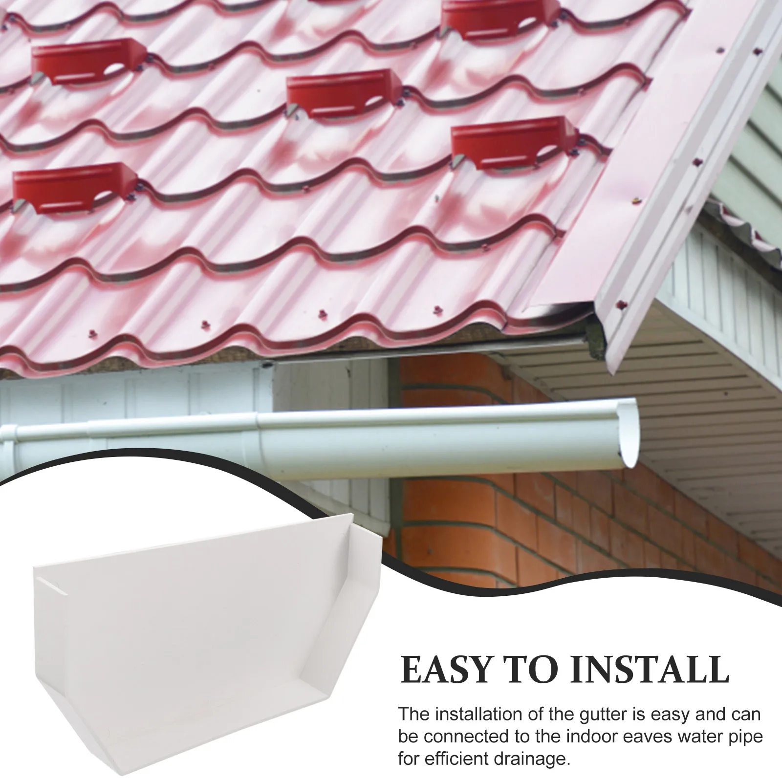 s PVC Gutter End Cap 200mm Right Plug for Indoor Water Pipe Drainage System Accessories Rainproof Durable Large