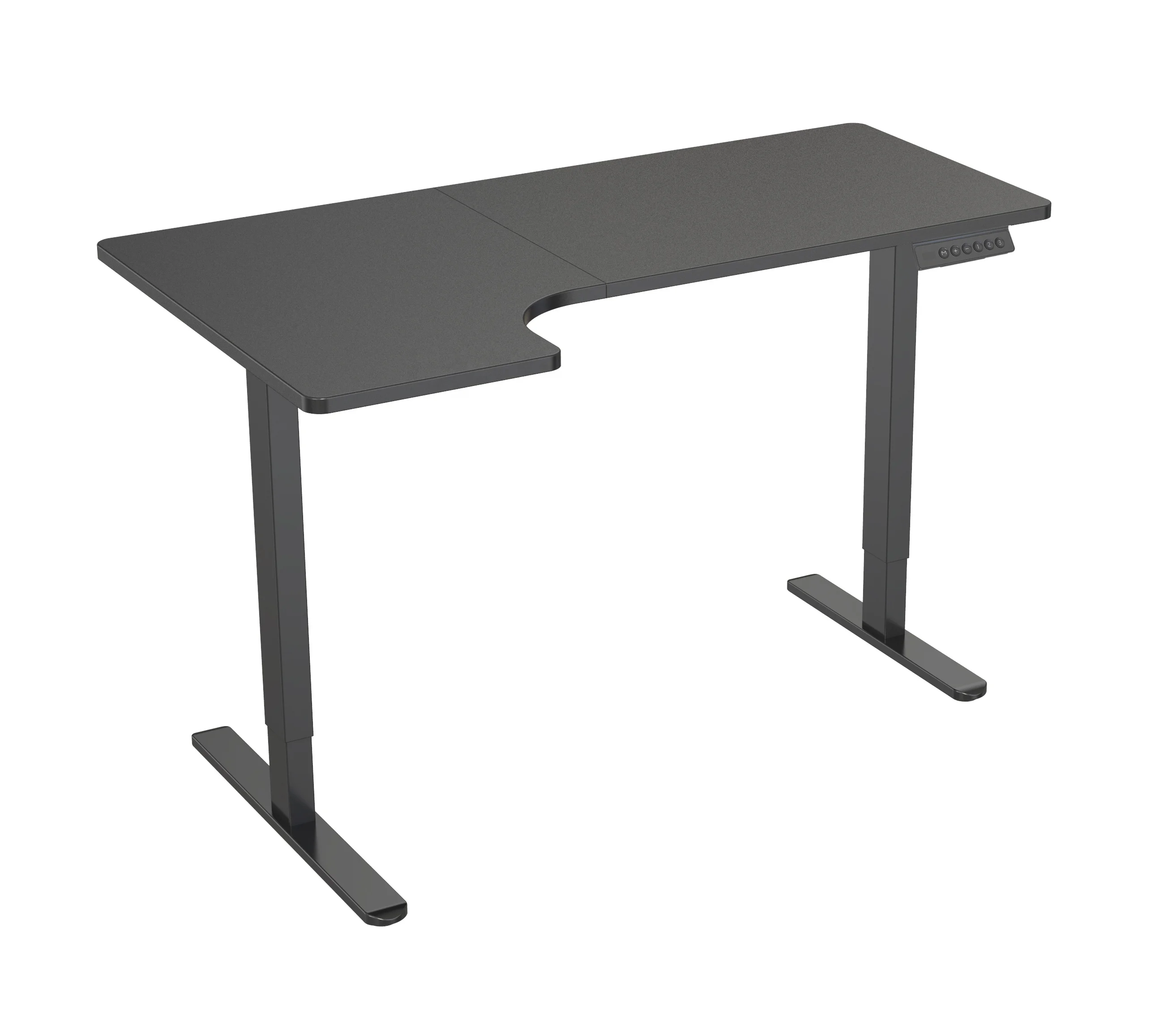 Commercial  Height Adjustable Standing Desk Use L-shaped Dual Motor Extendable Intelligent Hand Controller Load