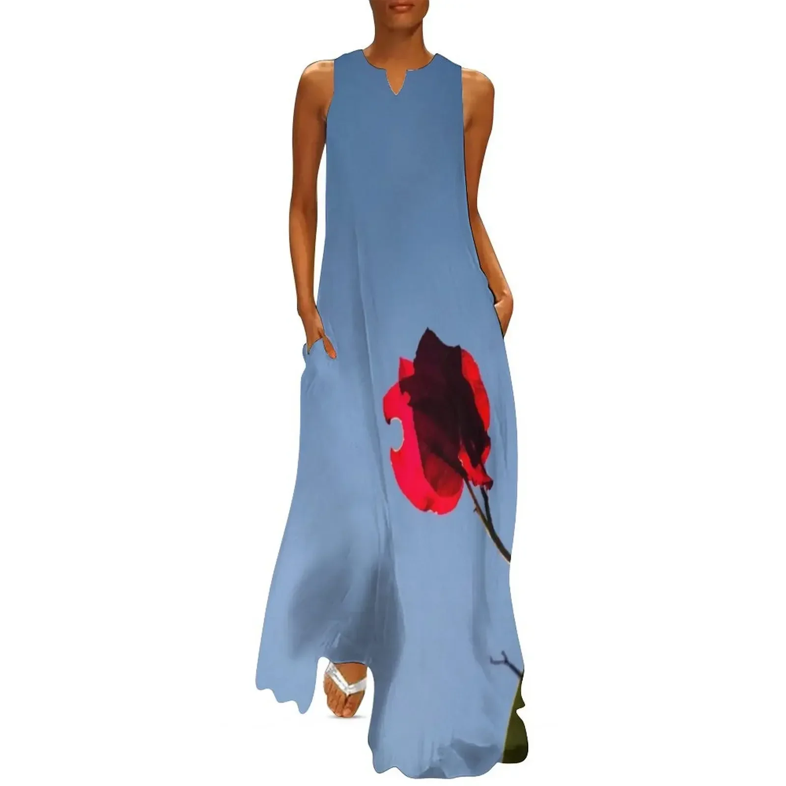 

Key Largo Flower Long Dress luxury dresses beach outfits for women women's elegant loose dresses Female clothing Dress