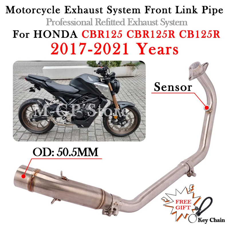 Dla HONDA CBR125 CBR125R CB125R CBR 125R CB 125 2017 - 2021 tłumik wydechowy motocykla Escape zmodyfikuj środek frontu rura łącząca Slip-On