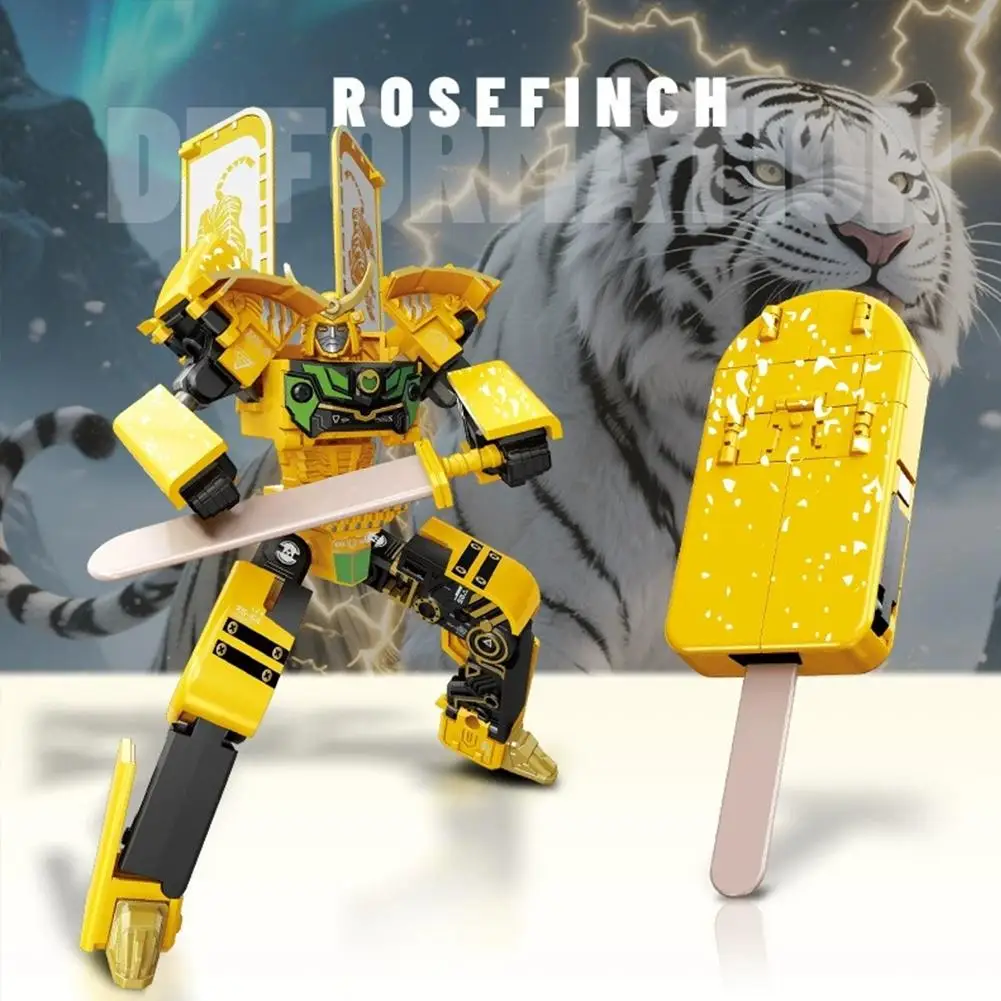 Transformando brinquedo sorvete guerreiro modelo presente de aniversário perfeito das crianças menino brinquedo educativo articulações móveis design colecionável