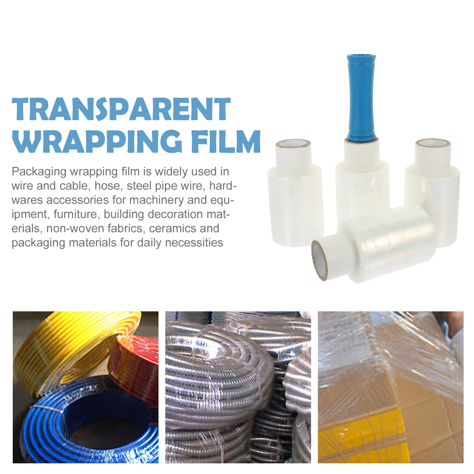 

Handle Stretch Film Wrapper Wrapping Clear Industrial Lldpe New Material Self Adhesive Protective Cling