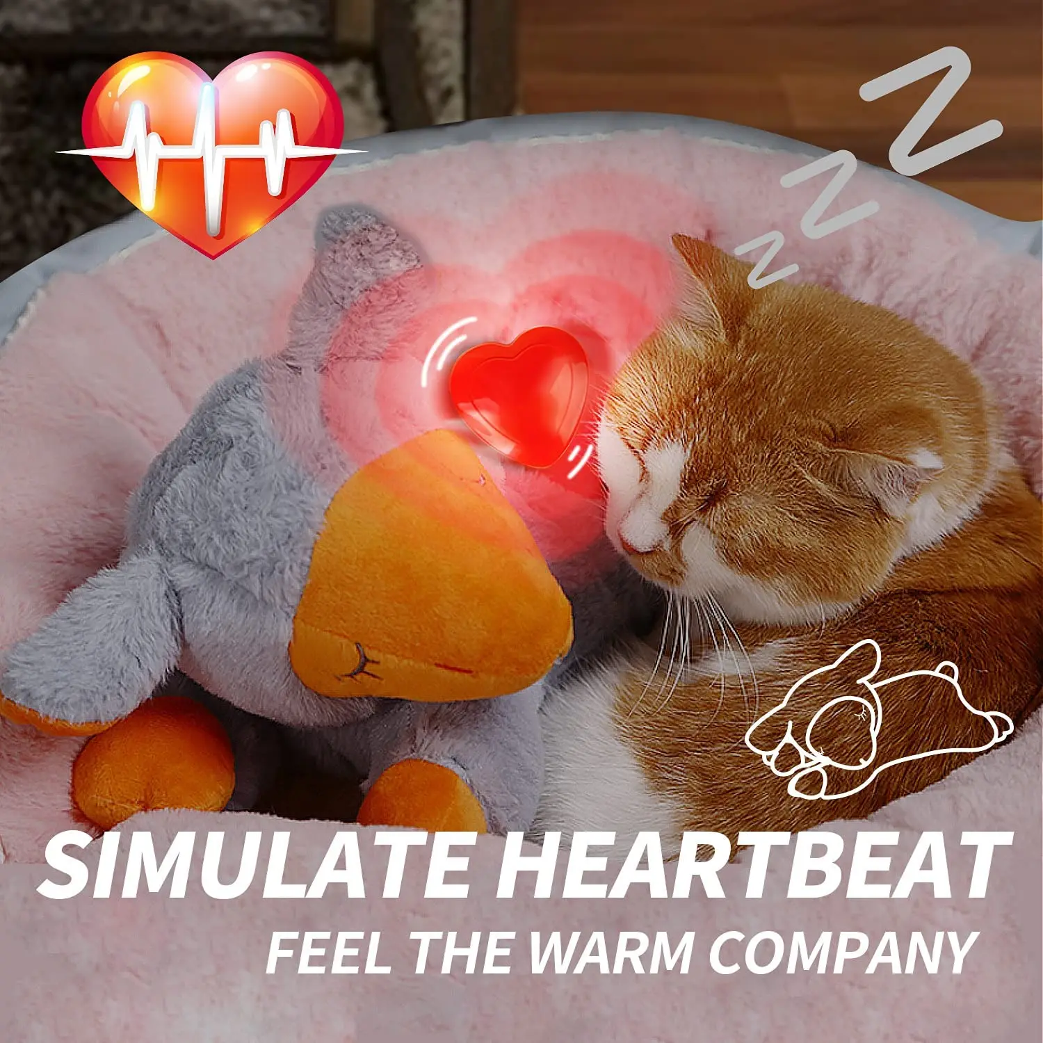 Heartbeat Pet Toy Heartbeat Simulator For Dog Heart Beat Box Pulsing Device Stuffed Doll Accessories Anxiety Relief Sleep Aid