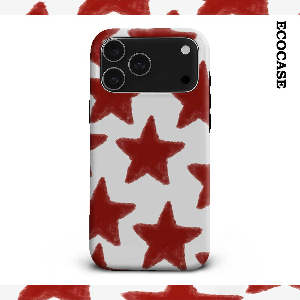 

Warm Red Star Pattern IPhone17 Must-Haves Phone Case for IPhone 17 16 15 14 13 12 11 Pro Max Plus Double-layer Back Cover