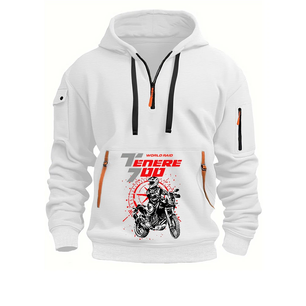

Men's Motorcycle Rider Logo Print Spring And Autumn 2026 Tenere 1200 700 T7 Avant garde Style Eye Catching Hoodies Coat