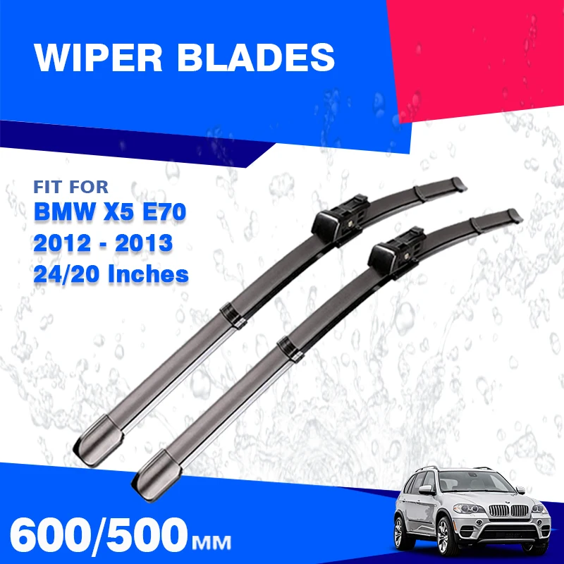 

Front Windshield Wiper Blades Set For BMW X5 E70 2012 2013 xdrive Window Windscreen Brushes Accessories Cover 24"+20" Accessory