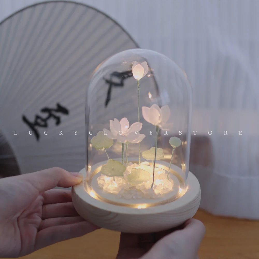 Lotus Nightlight Handmade DIY Materials Zen Desktop Decor Atmosphere Lights Holiday Birthday Gifts Friends Family