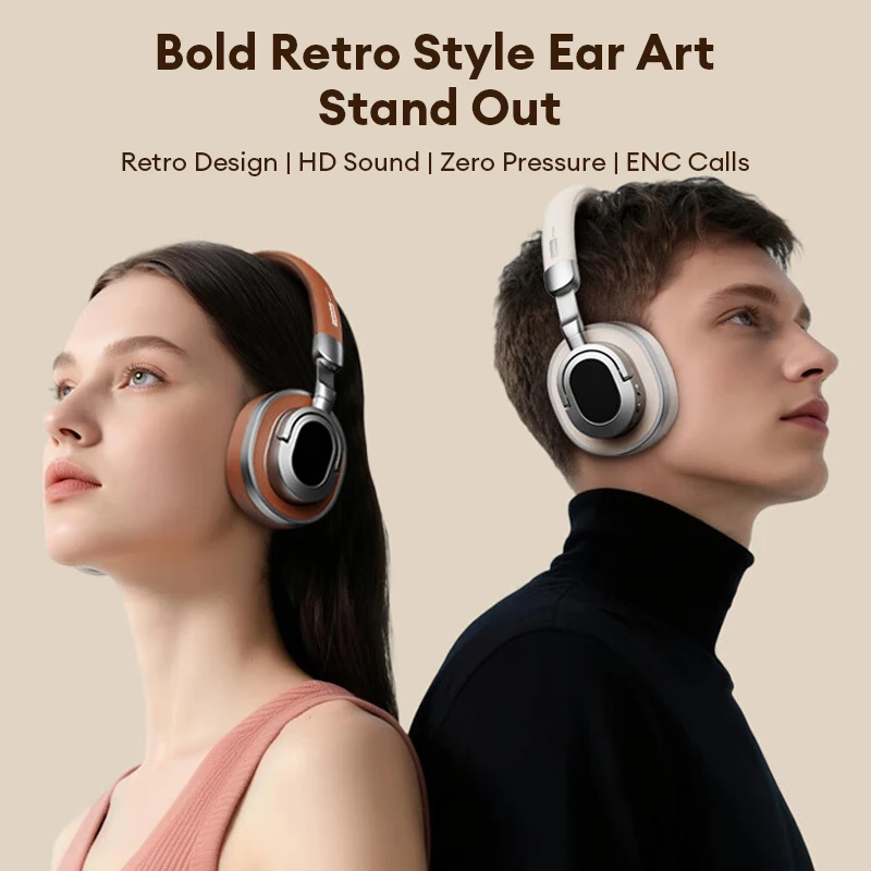 Lenovo Original Foldable Wireless Bluetooth Headset Over Ear Sports Headphones High Power Stereo Sound for Cell Phones and Music