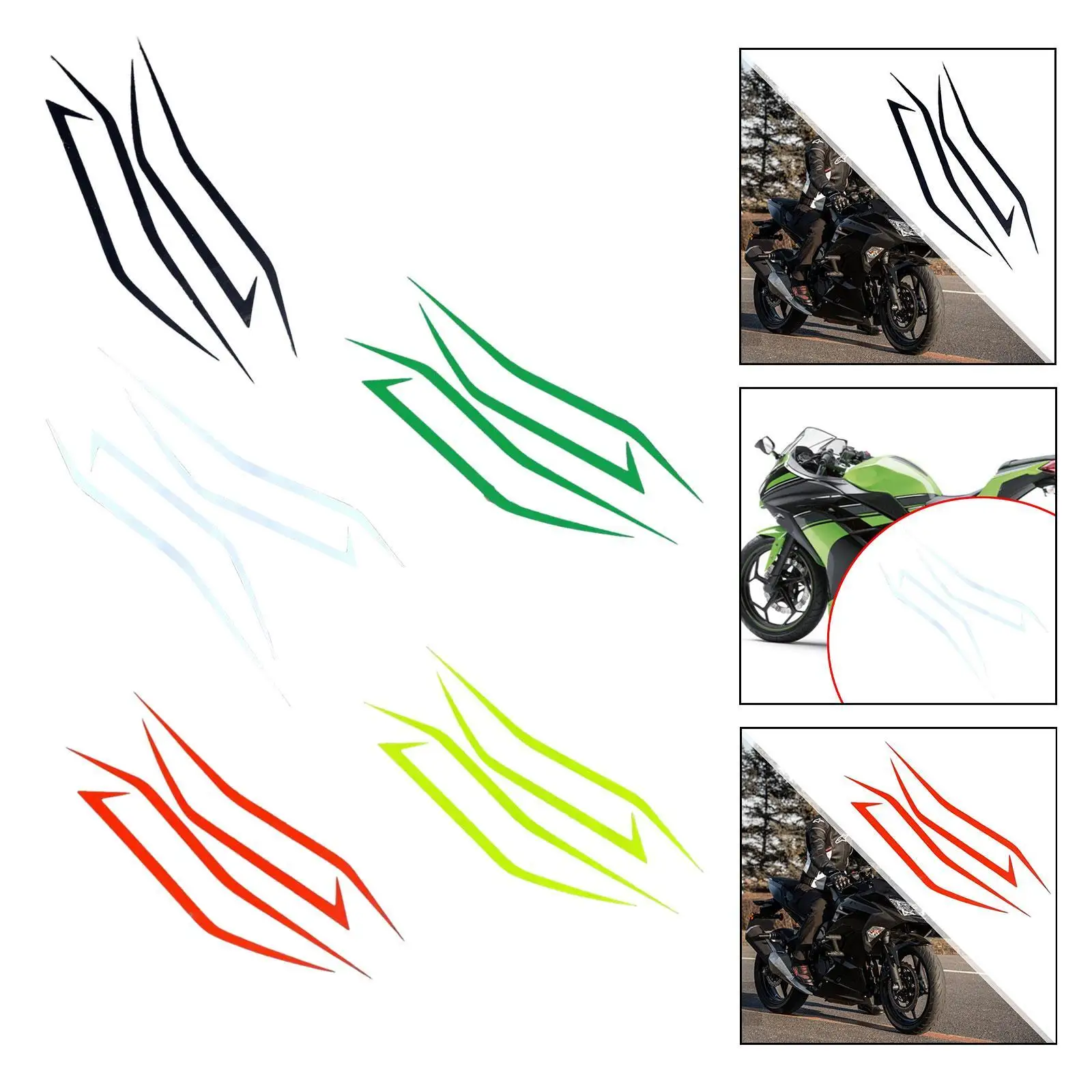 

Curvy Vinyl Motorcycle Sticker Waterproof Universal Headlight Stripe Decal for Electrocar Car Hood Decoration