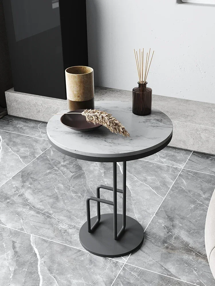 LXSofa Side Table Creative Mini Small Coffee Table Iron Movable Nordic Stone Plate Corner Tablesss