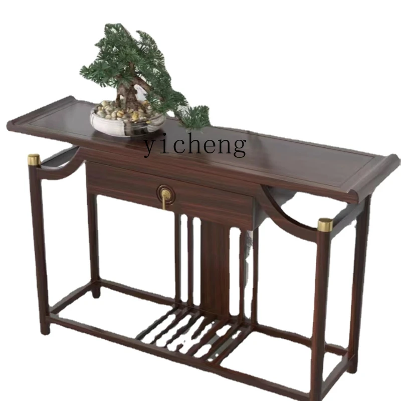 

XL Ugyen Wood Zen Home Console Tables Wall Altar Desk Buddha Shrine Solid Wood Entrance Cabinet