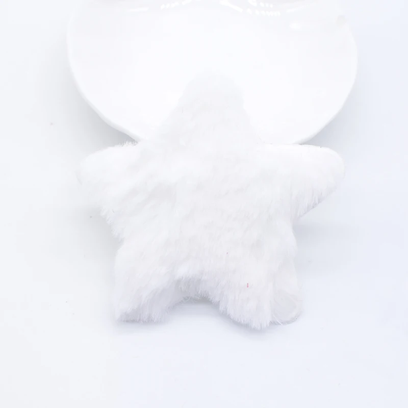 12Pcs 65mm Padded Plush Furry Star Applique for DIY Headwear Hair Clips Bow Accessory Handmade Clothes Hat Sewing Patches Decor