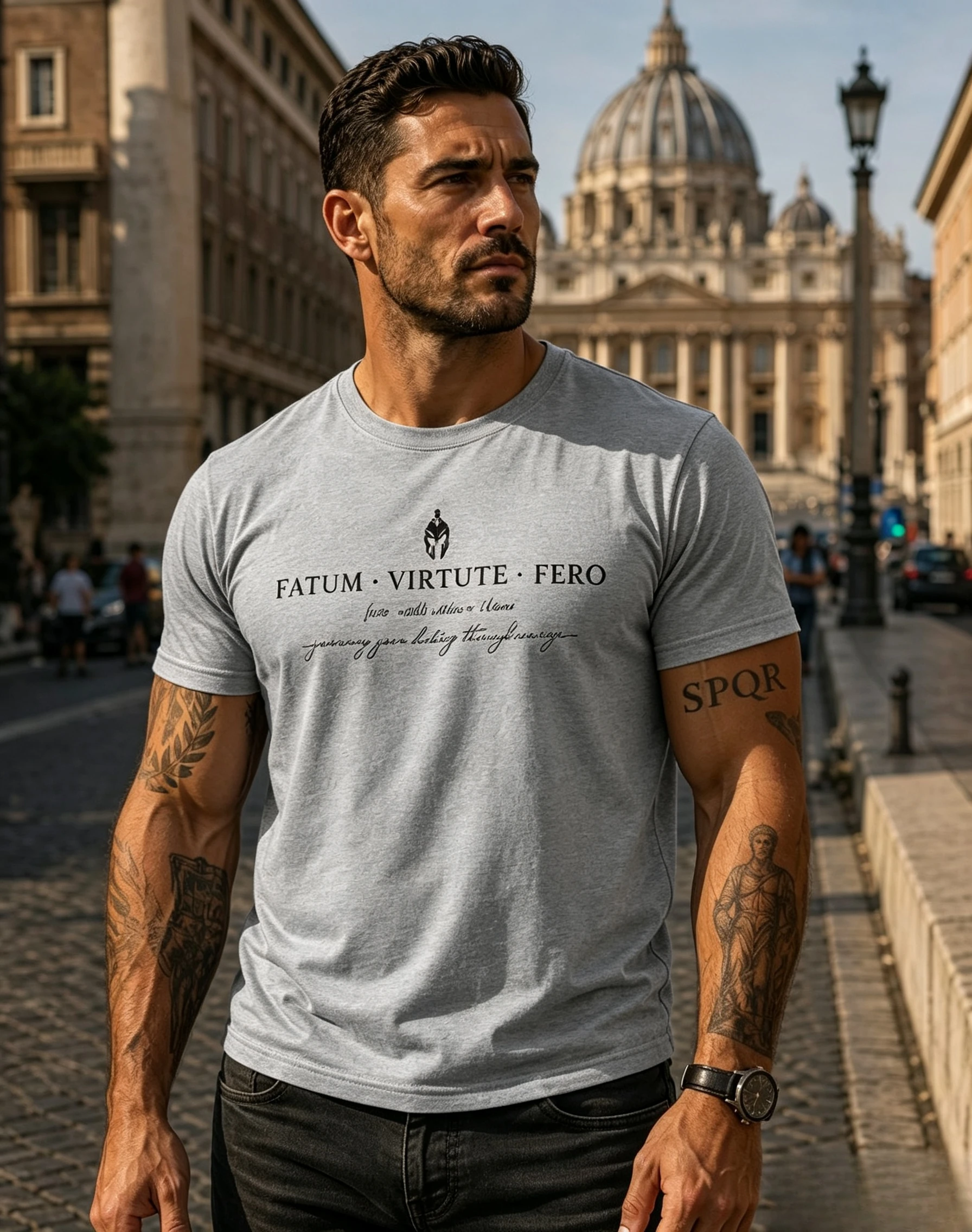 Fatum Virtute Fero Latin Stoic T-Shirt, Roman Virtue Apparel, Minimalist Quote Tee  Simple and Stylish, Comfortable and Trendy