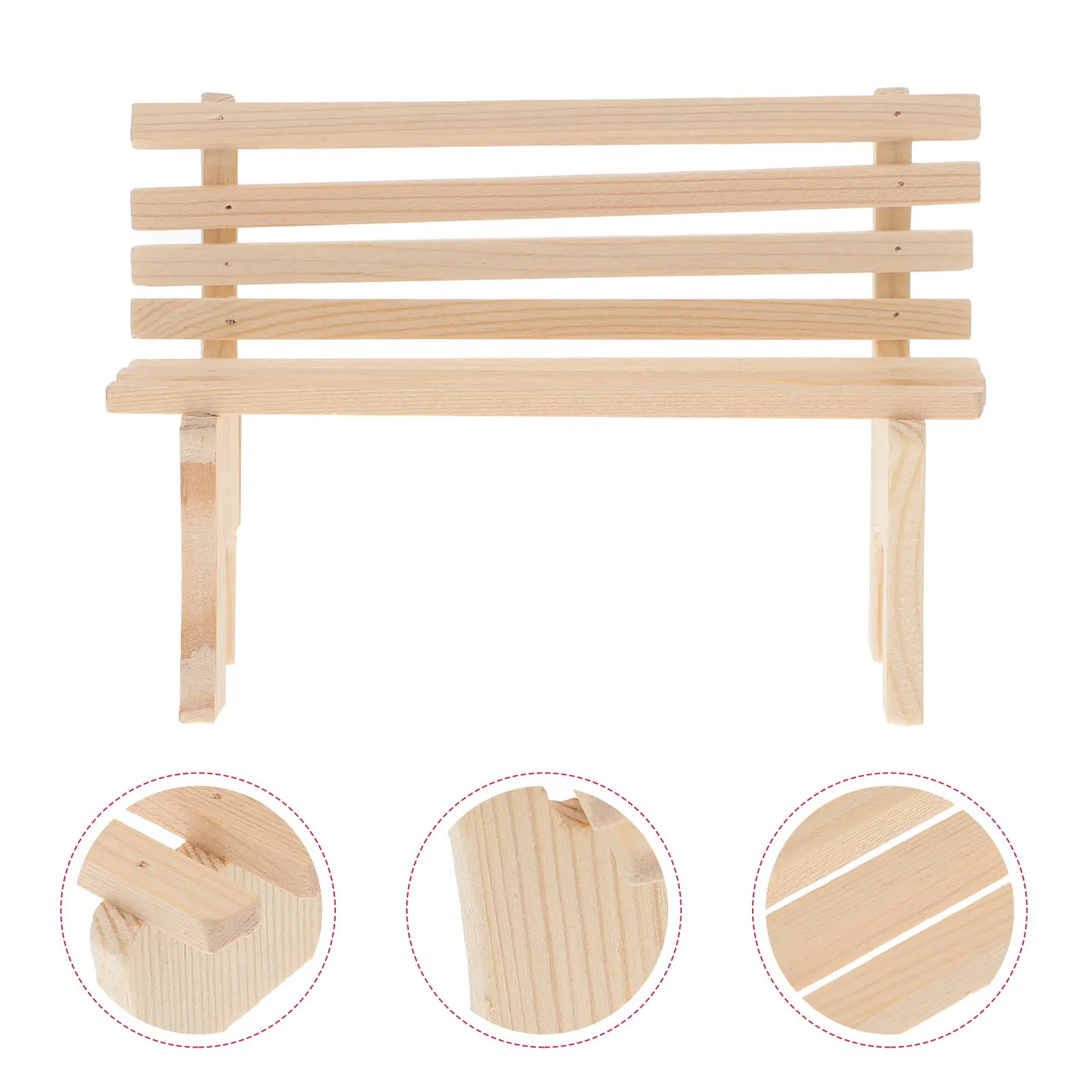 

Mini Wooden Bench Premium Quality Exquisite Miniature Park Benches Mini Bench Living Room Dollhouse Furniture Accessory