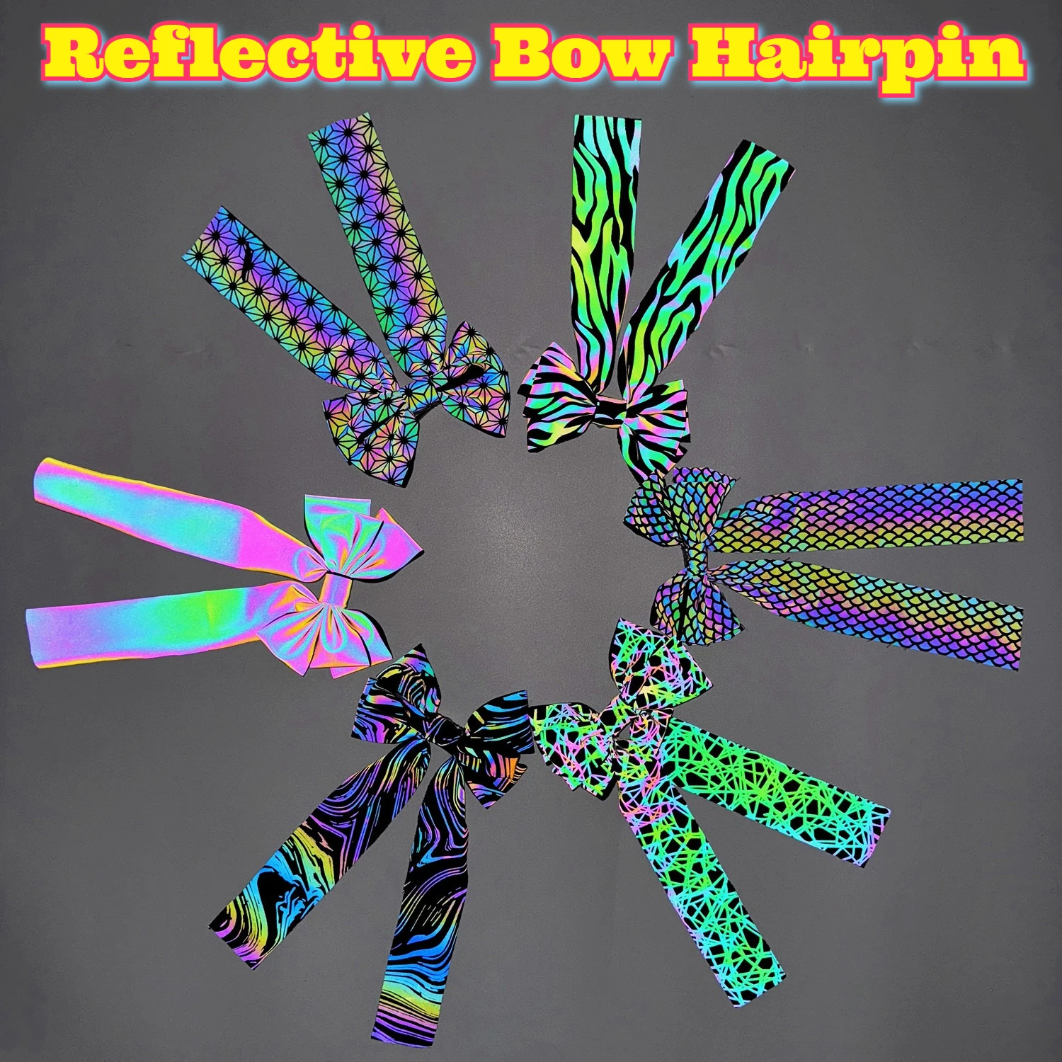 Elegante strass arco de cabelo clipe glitter reflexivo headwear fita longa acessório de cabelo feminino doce festa casamento moda diária