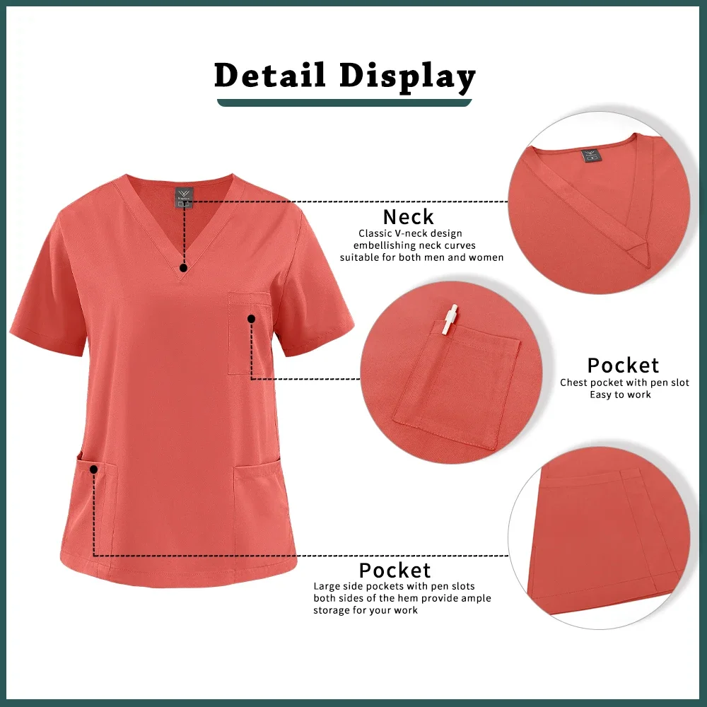 12 Colors Beauty Spa Workwear Medical Surgical Uniforms Woman Clinical Clothes Scrubs Set For Men Doctor Nurse Nursing Workwear