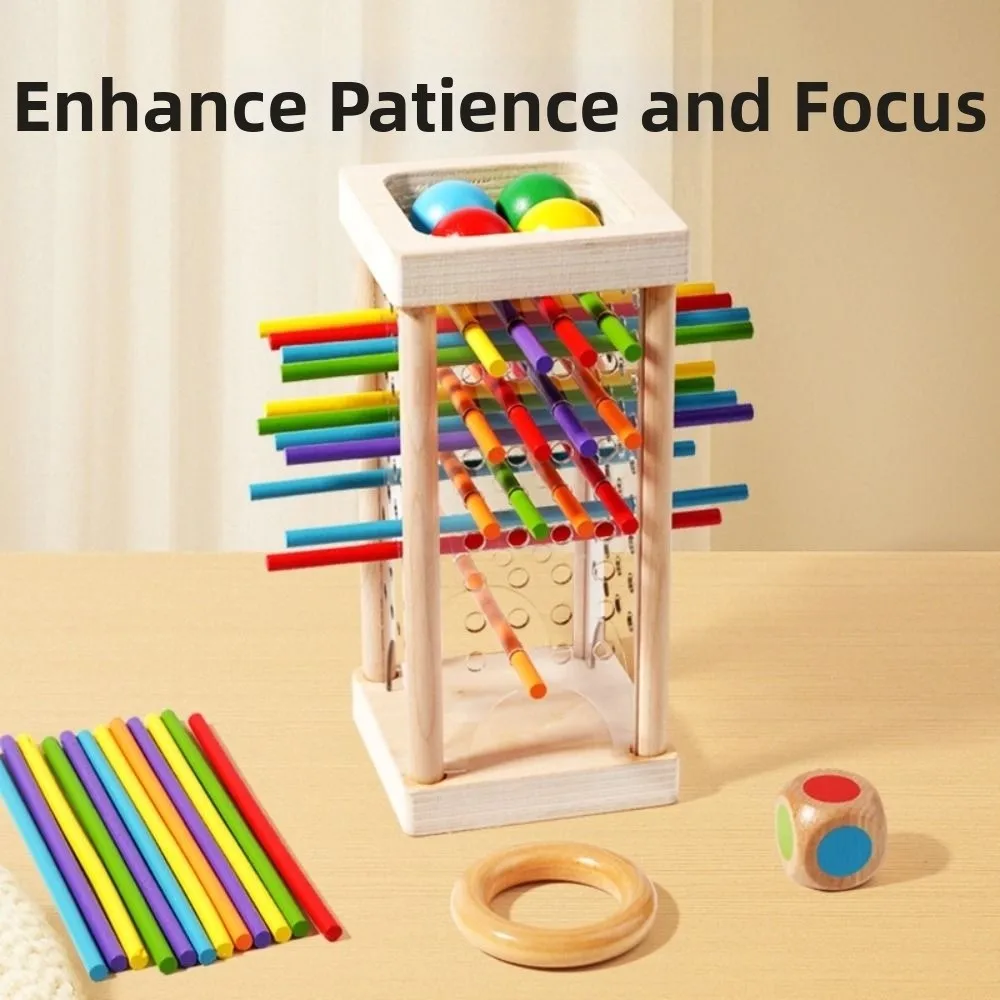 Nuovo gioco colorato con bastoncini di legno Sviluppo cognitivo Addestramento della concentrazione Giochi da tavolo in legno Educativi Montessori per ragazzi e ragazze