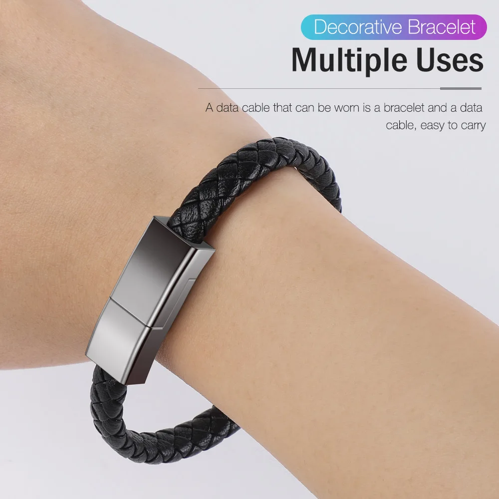 Bracelet USB Cable Portable Fast Charging USB Micro Type C Charger Cord For iPhone 14 13 12 11 Pro Max X Samsung Xiaomi Huawei