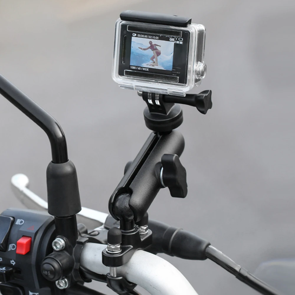 For GoPro Motorcycle Handlebar Mirror Mount 360° Adjustable Bike Mount For GoPro Hero 13 12 11 10 Insta360 X4 X3 DJI Action 4 3