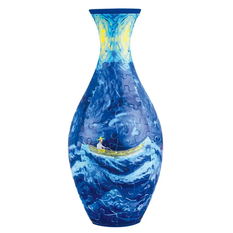 A67P-3D Jigsaw Vases DIY Living Room Decor Flower Arrangements Home Decor Gift DIY Home Decor Flower Pots
