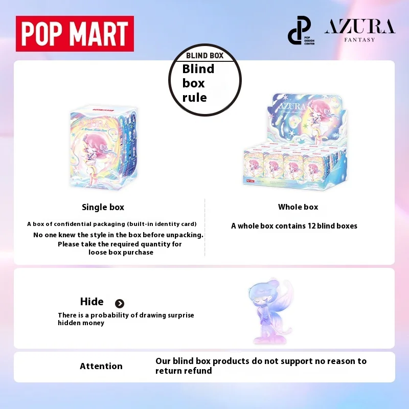 Popmart Azura A Dream About Stars Series Blind Box Kawaii Anime Action Figure Cartoon Surprise Doll Birthday Gift Collection Toy