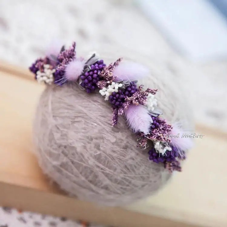 Newborn Photography Props Baby Headband Full Moon Baby Photo Headdress Handmade Hairband Flower Headband