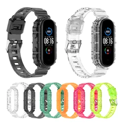 Integrated Clear Wrist Band For Xiaomi Mi Band 9/8/7/6/5/4/3 Transparent TPU Strap for Mi Band 3/4/5/6/7/8 Bracelet Wristband