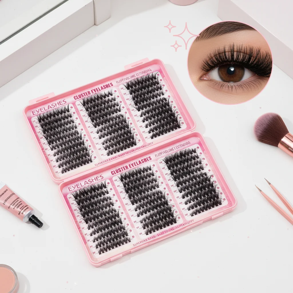 หนังสือสอนต่อขนตาแบบมืออาชีพ ขนตาปลอมแบบกลุ่มฟู ติดด้วยความร้อน ขนตาสำเร็จรูปแบบพัด  โค้ง C/D/P  ขนตาธรรมชาติ นุ่ม